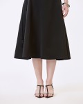 G-Black Short Sleeves Woven Flared Dress